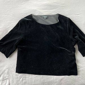 Babaton 3/4 sleeve velvet shirt